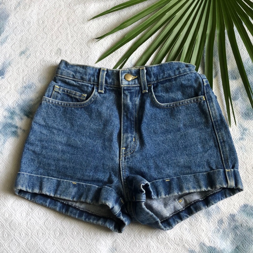 American Apparel high waisted jean shorts